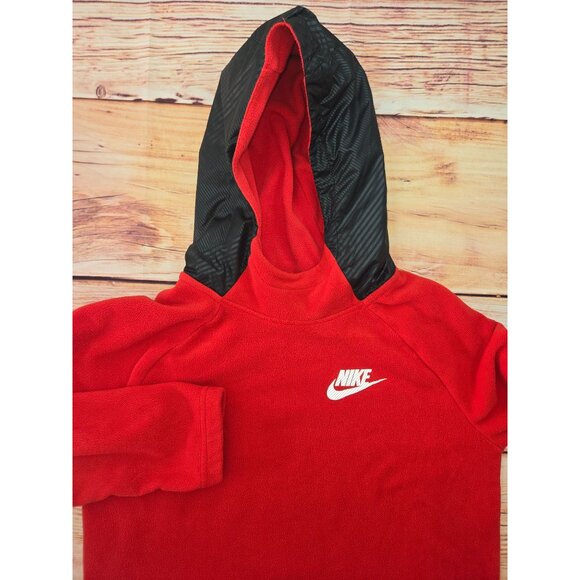 Nike Red Fleece Hoodie Medium - Picture 4 of 8